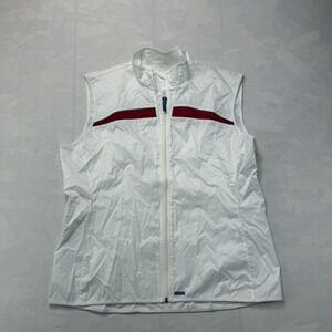 Luna White Lightweight Windbreaker Vest Full Zip Women XL
